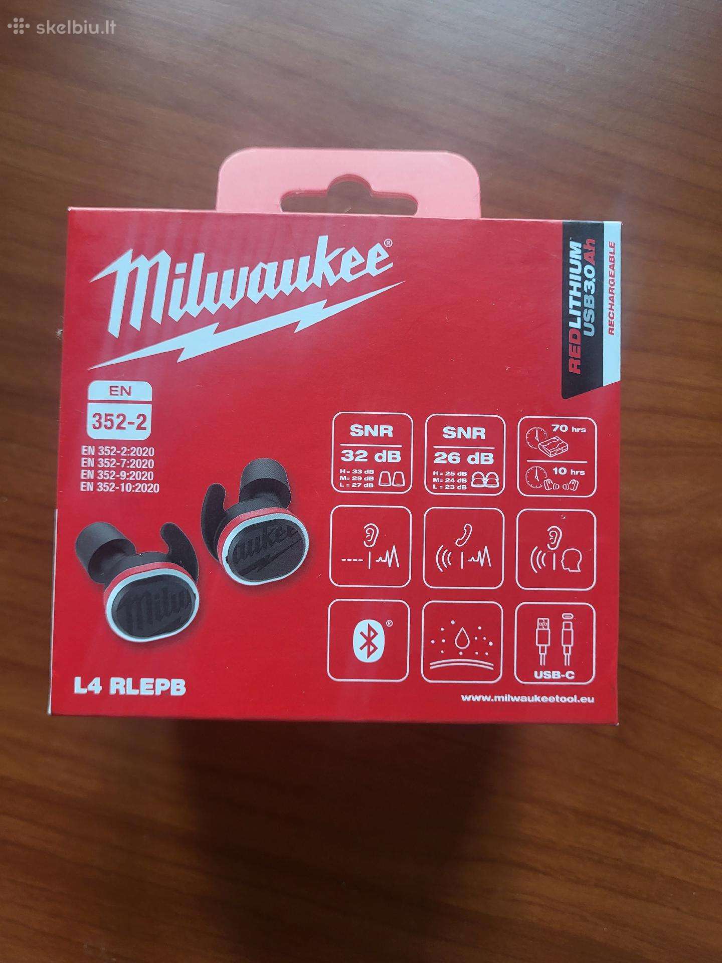 Milwaukee L4 Rlepb Bluetooth ausinės – naujos