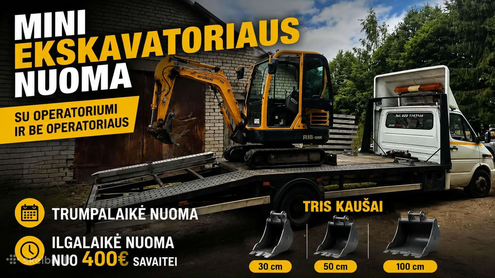 Mini ekskavatoriaus nuoma