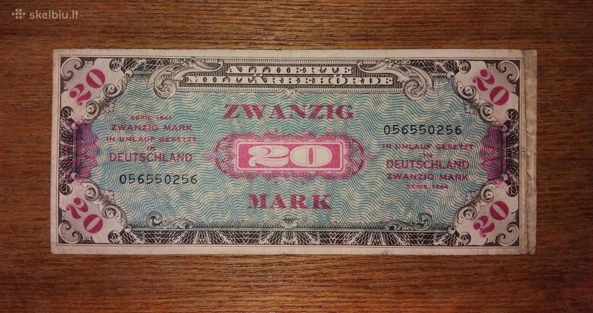 Vokietijos 20 markių banknotas