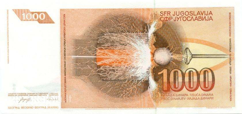 Yugoslavia 1000 dinara 1990. Unc. P