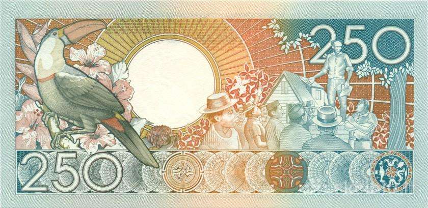 Suriname 250 gulden 1988. Unc. P