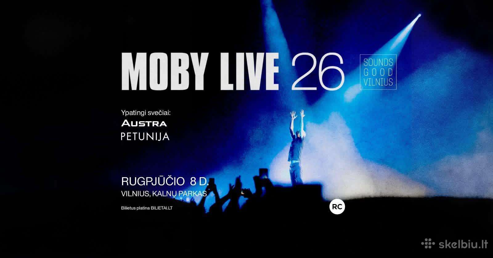 2 bilietai į Moby koncertą 08.08 Kalnų parke