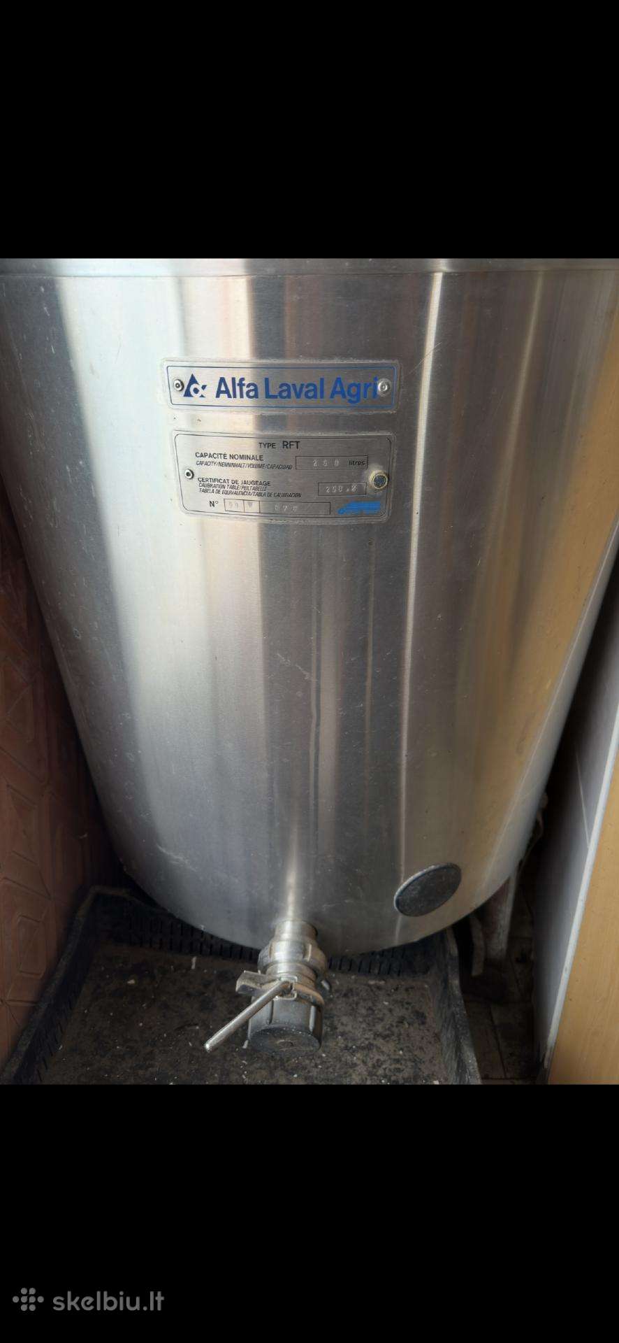 Alfa Laval Rft 250 (Te92) pieno šaldytuvas