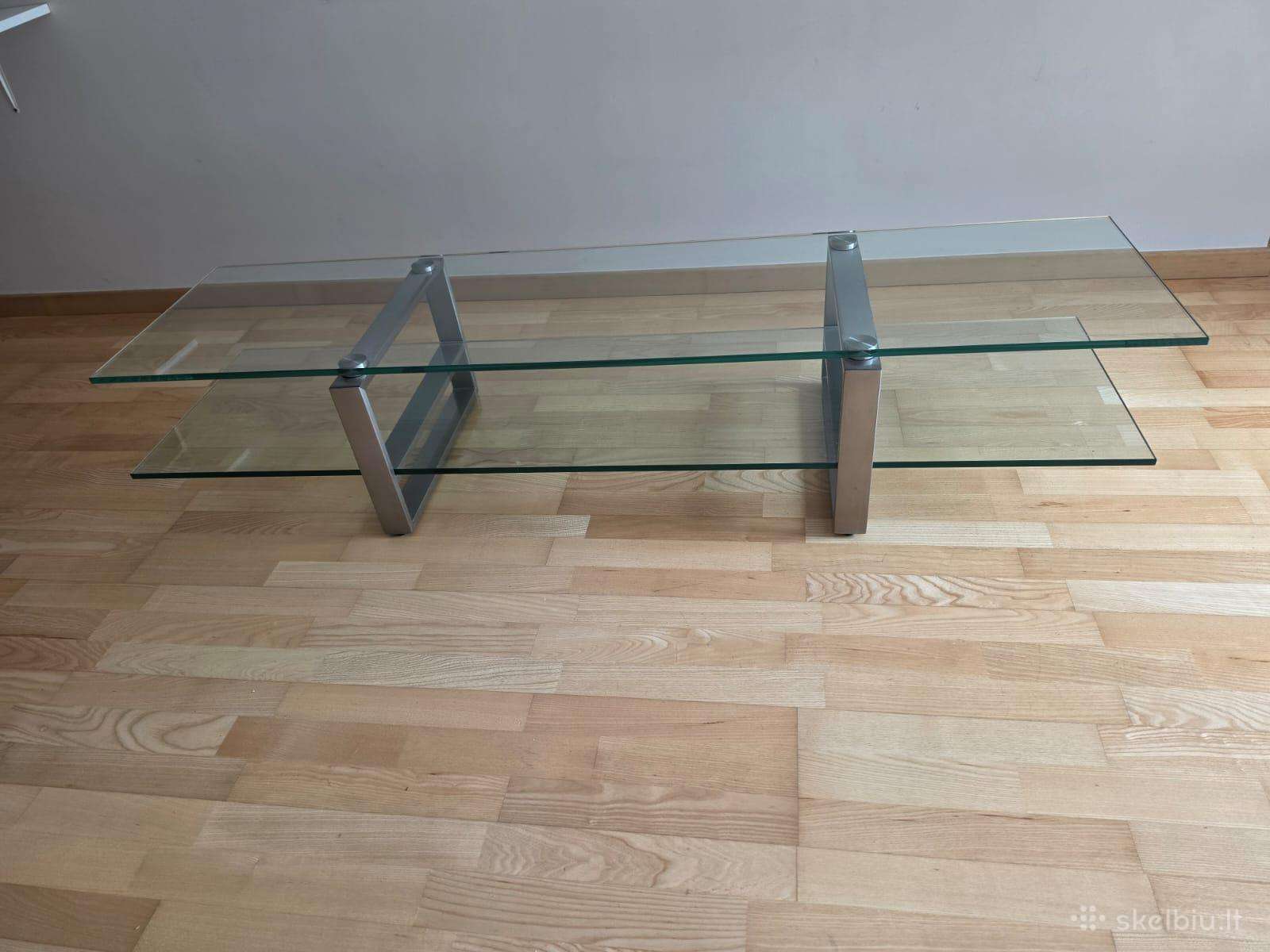 Stiklinis kavos staliukas