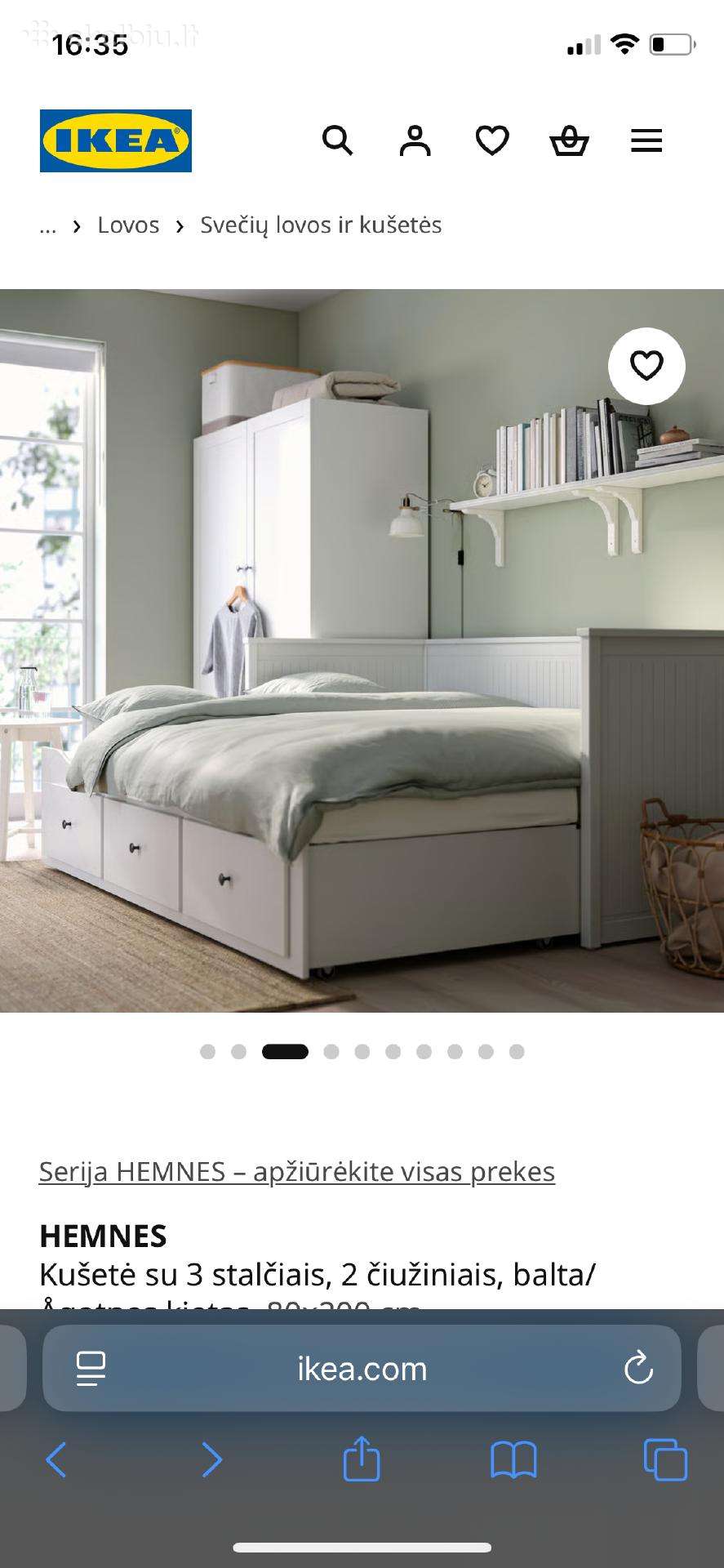 Hemnes ikea sofa/lova, pasidaro dvigulė