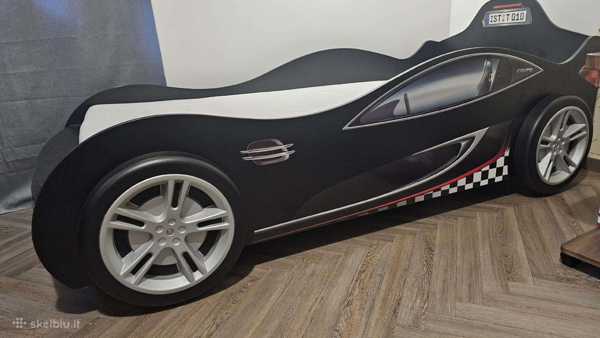 Vaikiškos lovos sportiniai automobiliai