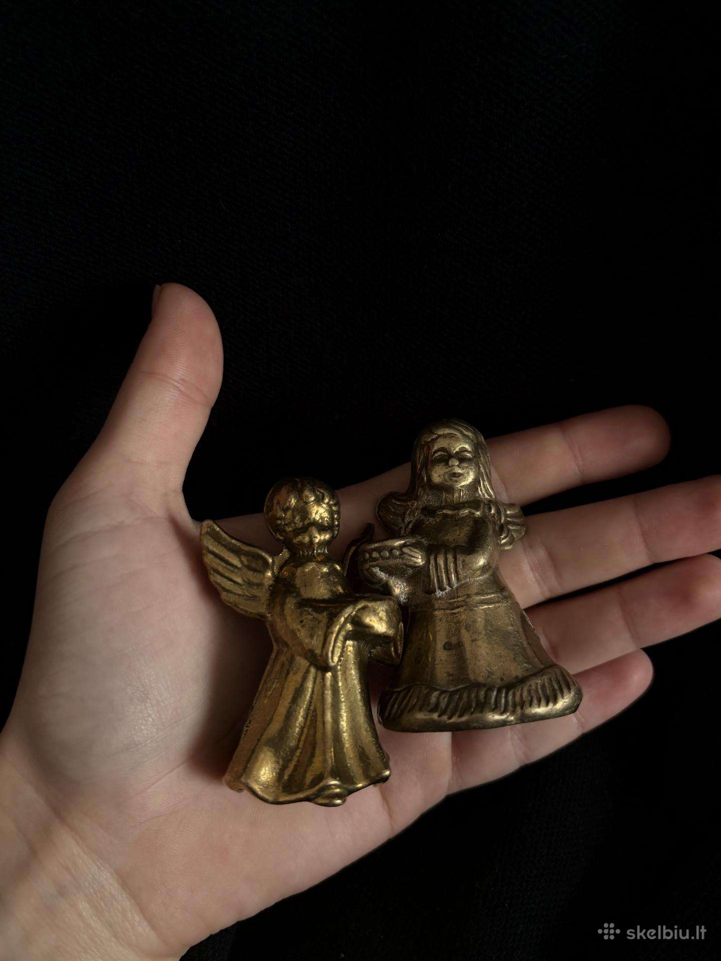 Vintažinės žalvarinės angelų žvakidės