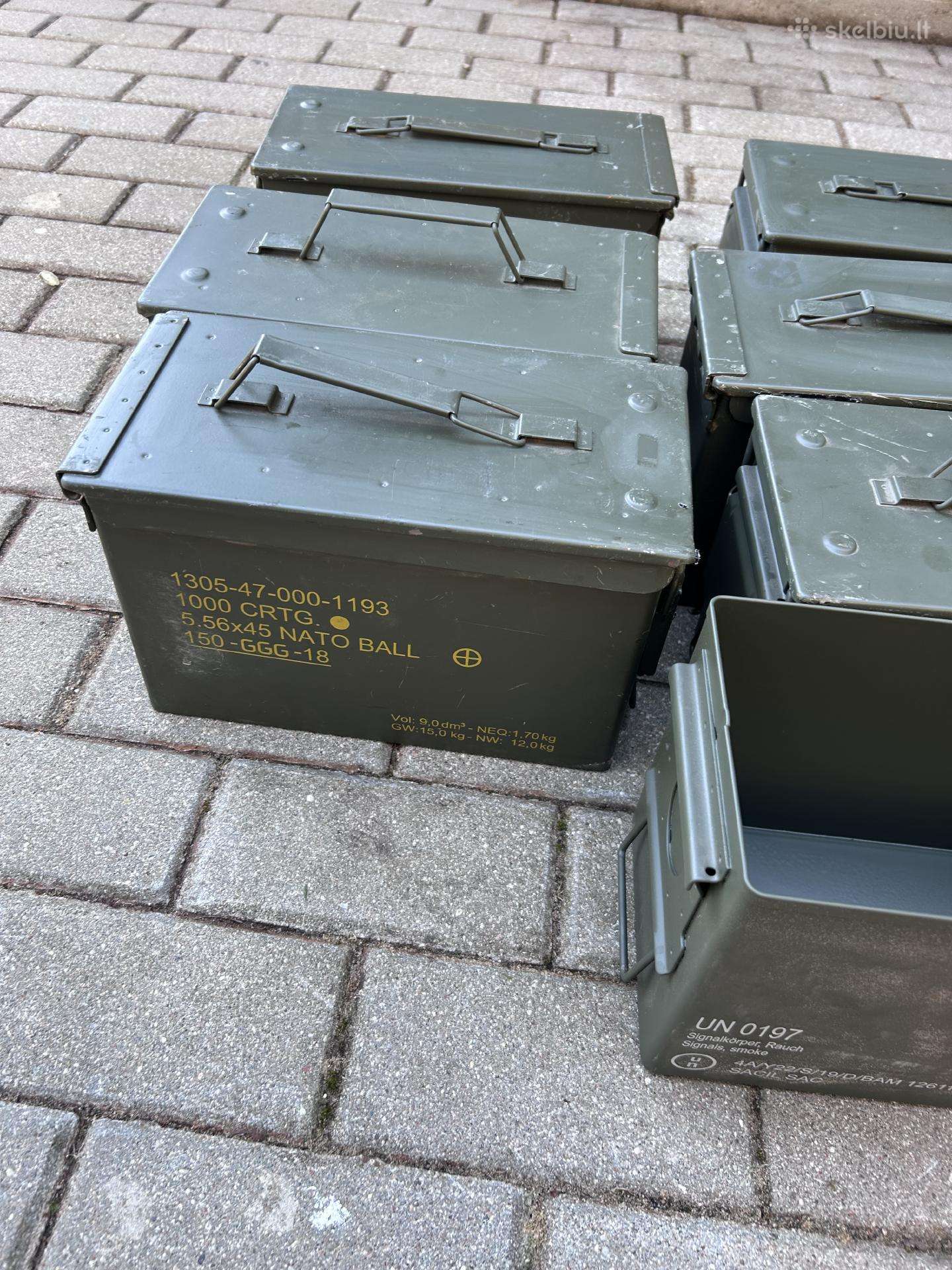Metalinės amunicijos dėžutės