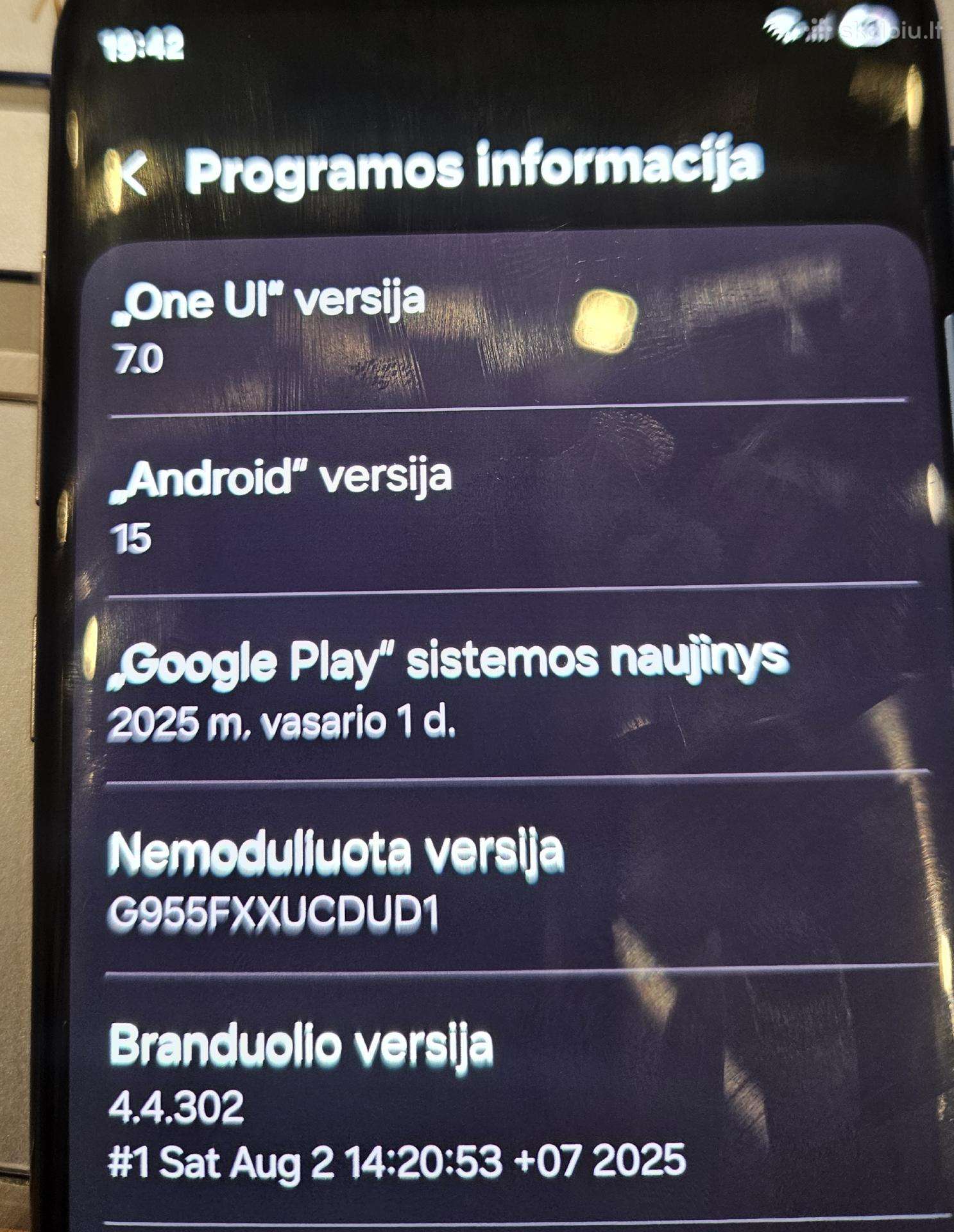 Samsung galaxy S8 + Android 15