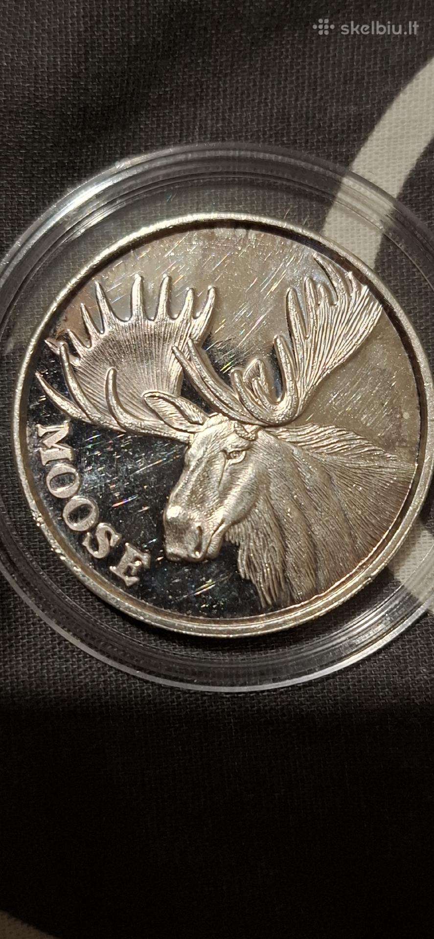 Sidabrine .999 moneta Briedis 1oz