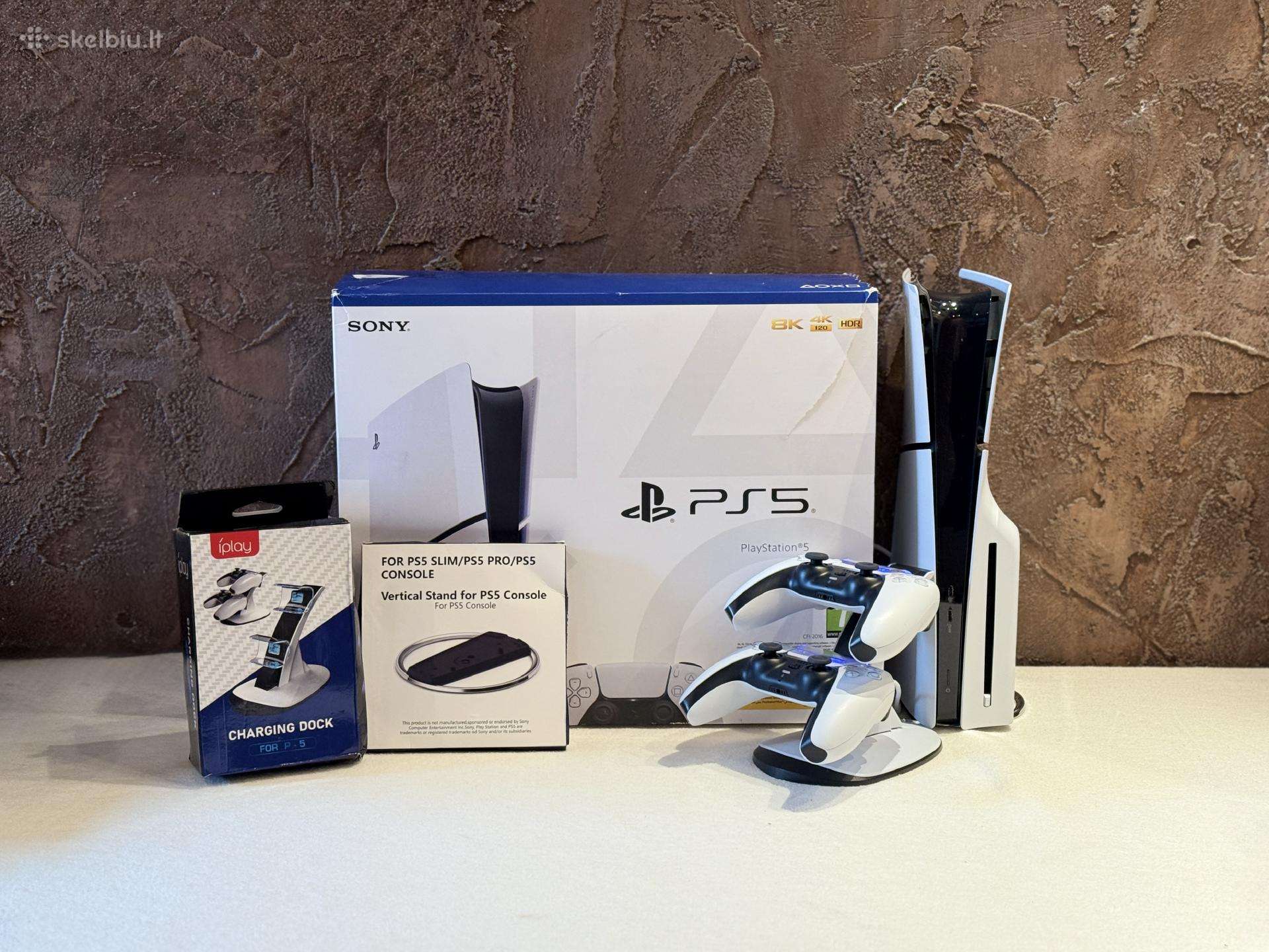 Kaip naujas! Playstation 5 Slim Disc 1tb + Priedai