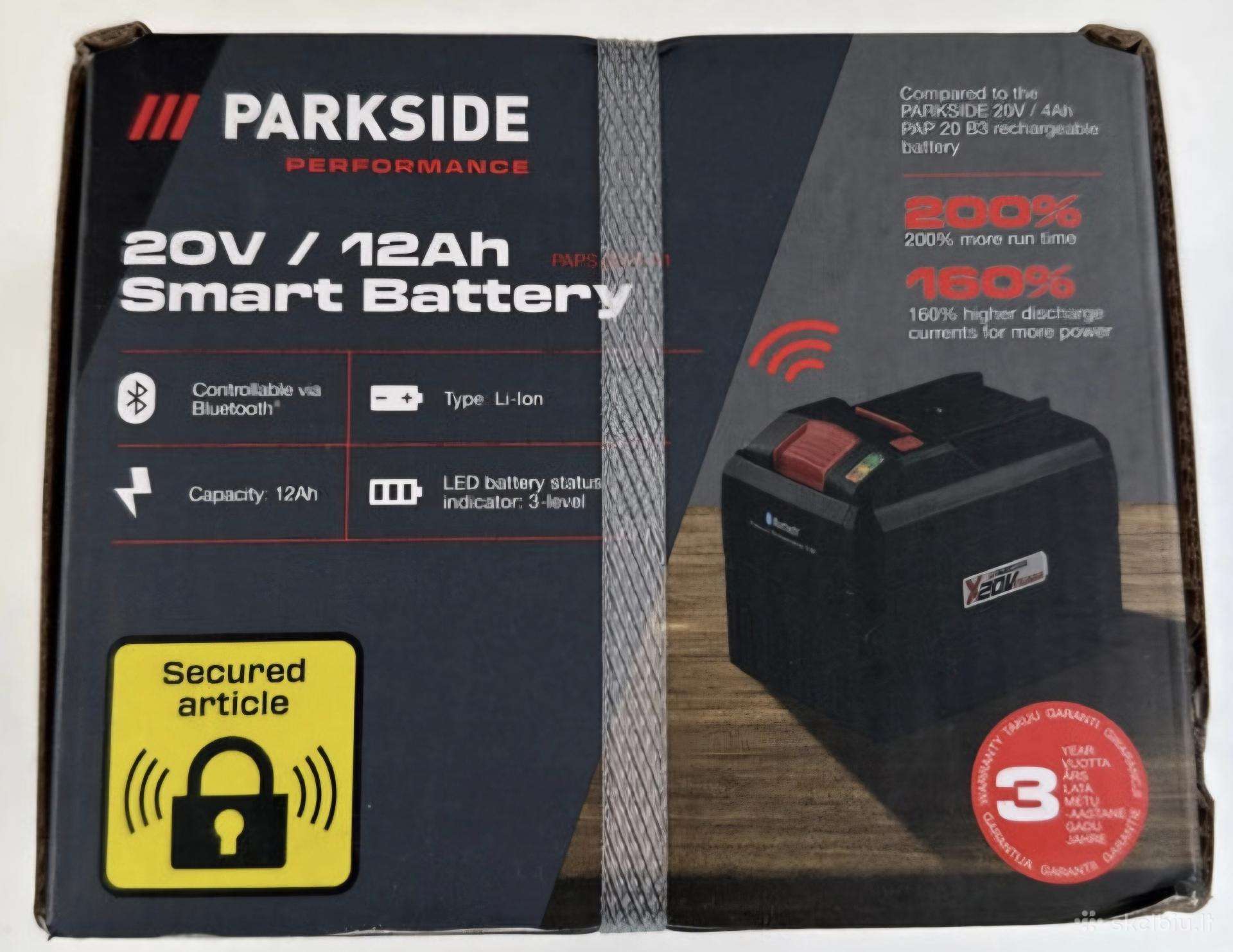 Parkside 20v smart 12 Ah, 8 Ah ir 4 Ah baterijos
