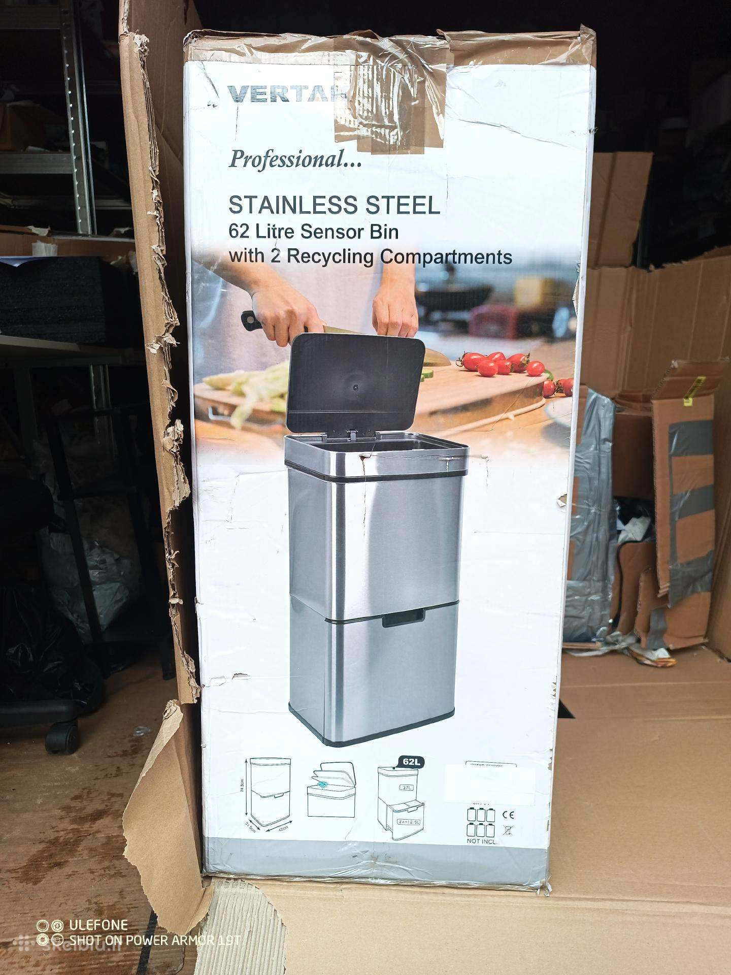 Nauja, talpi sensorinė šiukšliadėžė Gardtech (62l)