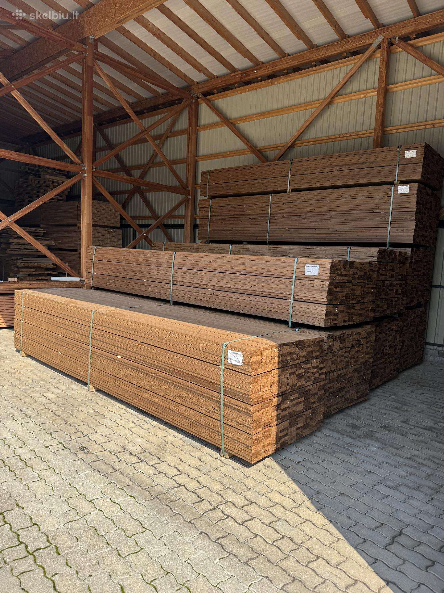 Suomiškos Termo pušies terasinės lentos 26x116