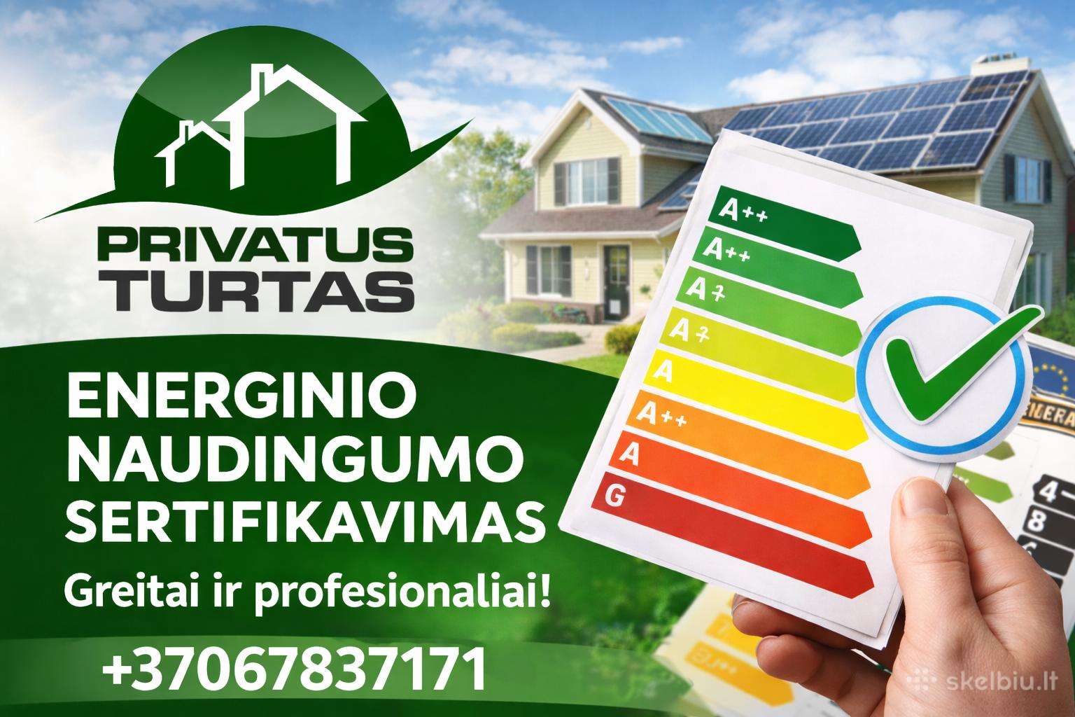Skubiai energetinis sertifikatas visoje Lietuvoje