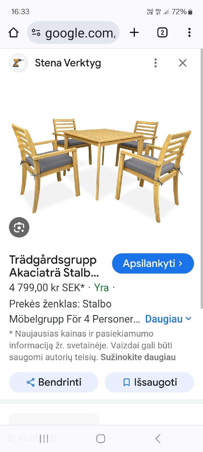 Lauko terasos komplektas