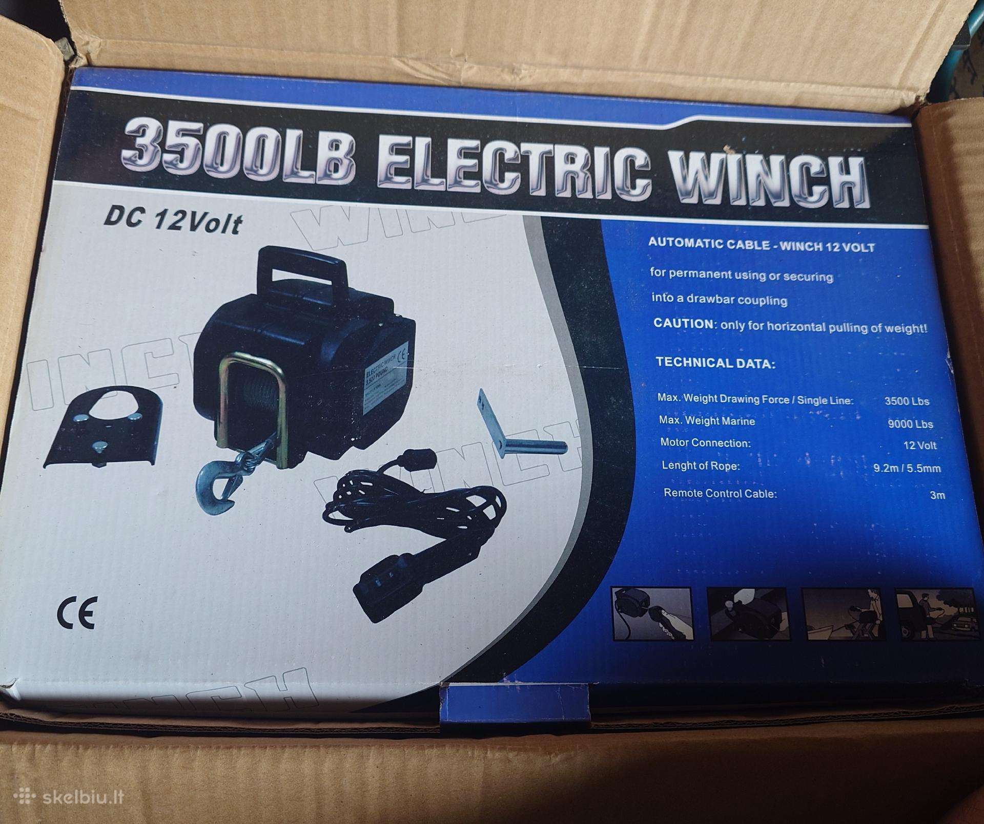 Nauja 12 V elektrinė gervė 3500lb (1588kg)