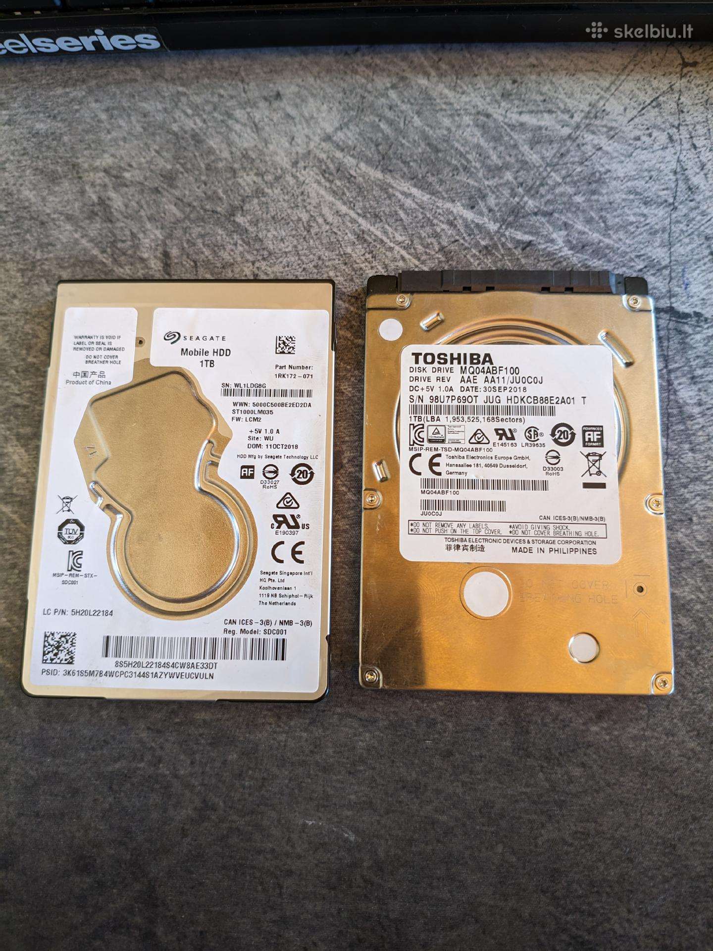 Nešiojamu pc HDD 2 x 1tb slim ( ploni )