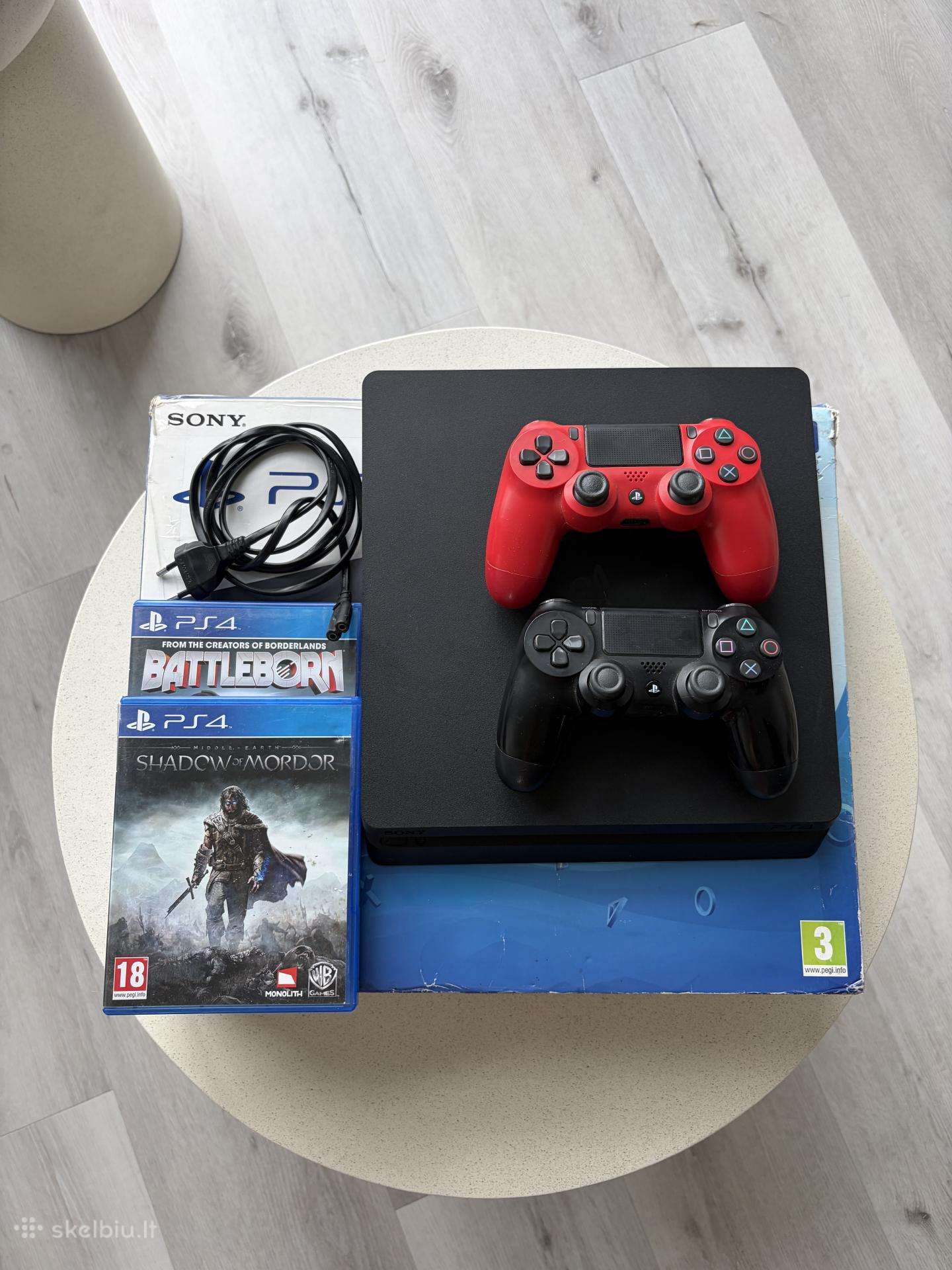 Ps4 slim 1tb + 2 pulteliai