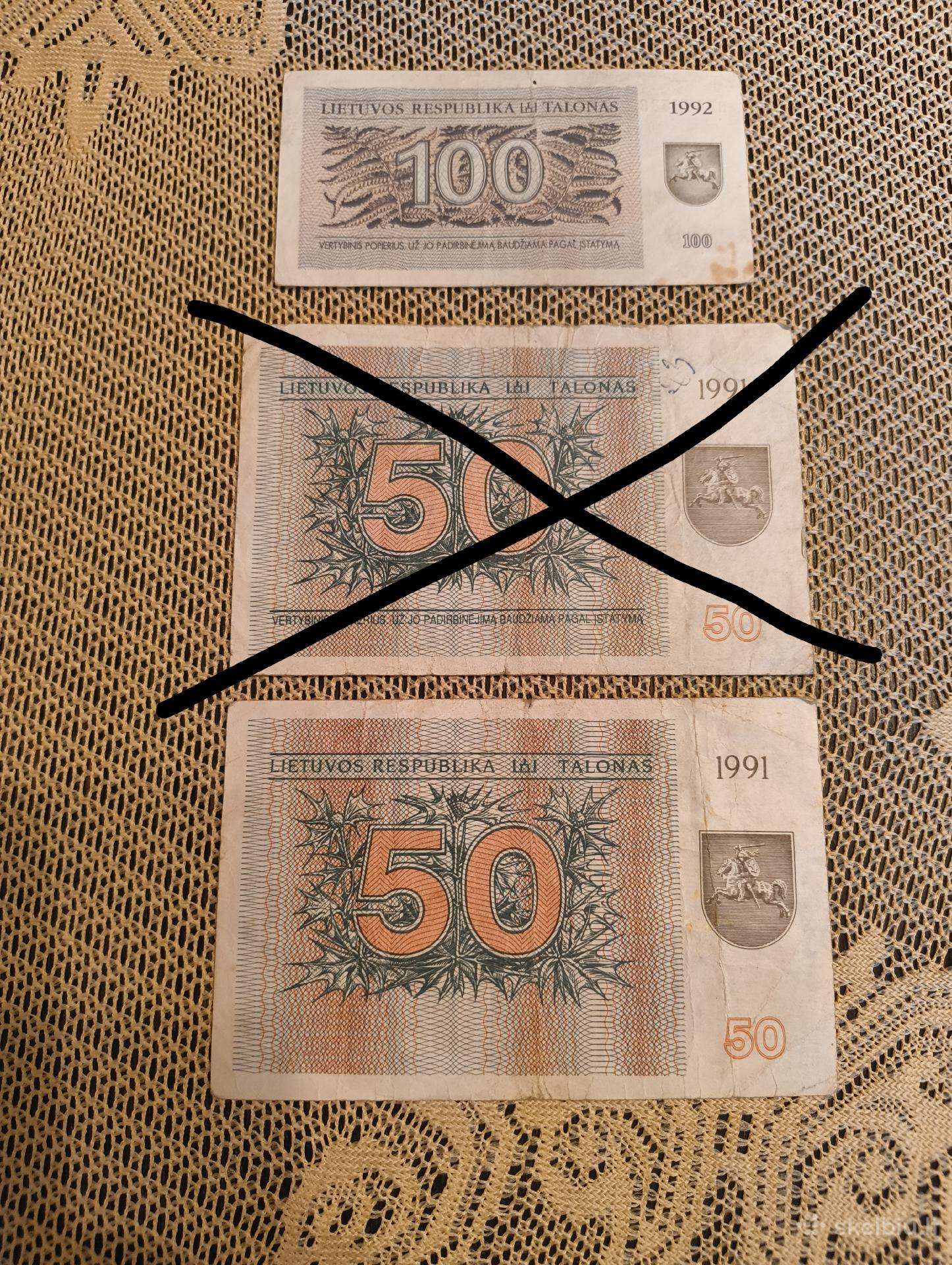 Banknotai Talonai Vagnorkes Originalai - Apyvartin