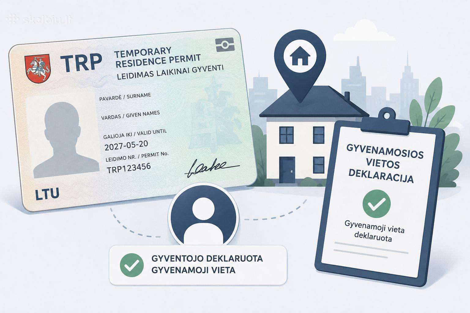Gyvenamosios vietos deklaracija Kaune/ Trp address