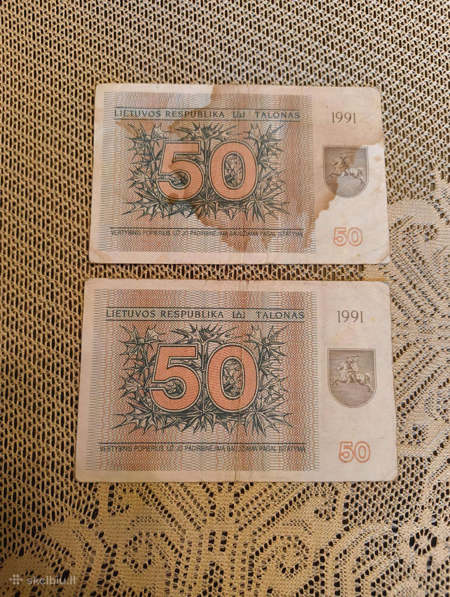 Banknotai Talonai Vagnorkes Originalai - Apyvartin