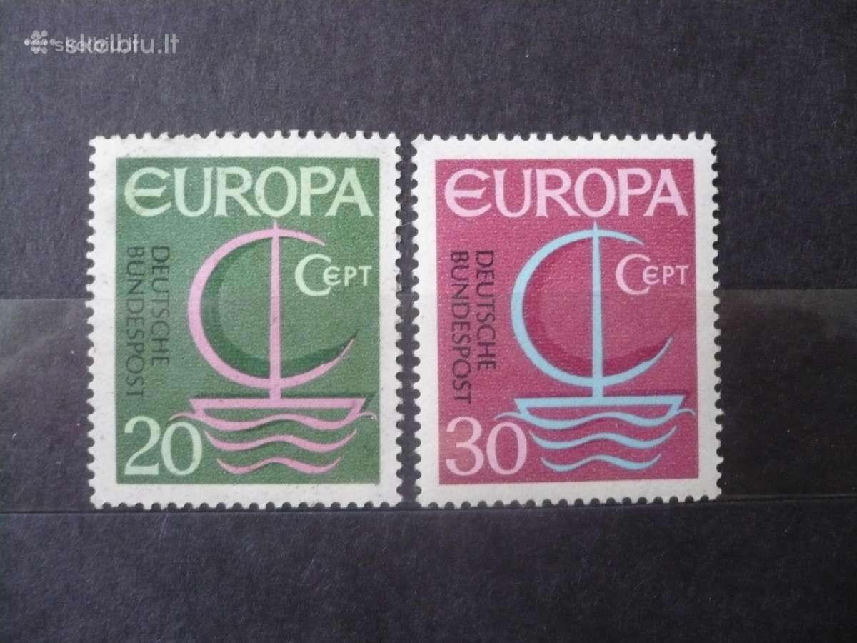 1966 m. Europa pašto ženklai Mhn