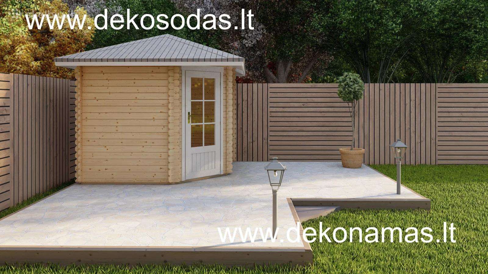 Kampinis medinis sodo namelis 40 mm, 260260 cm