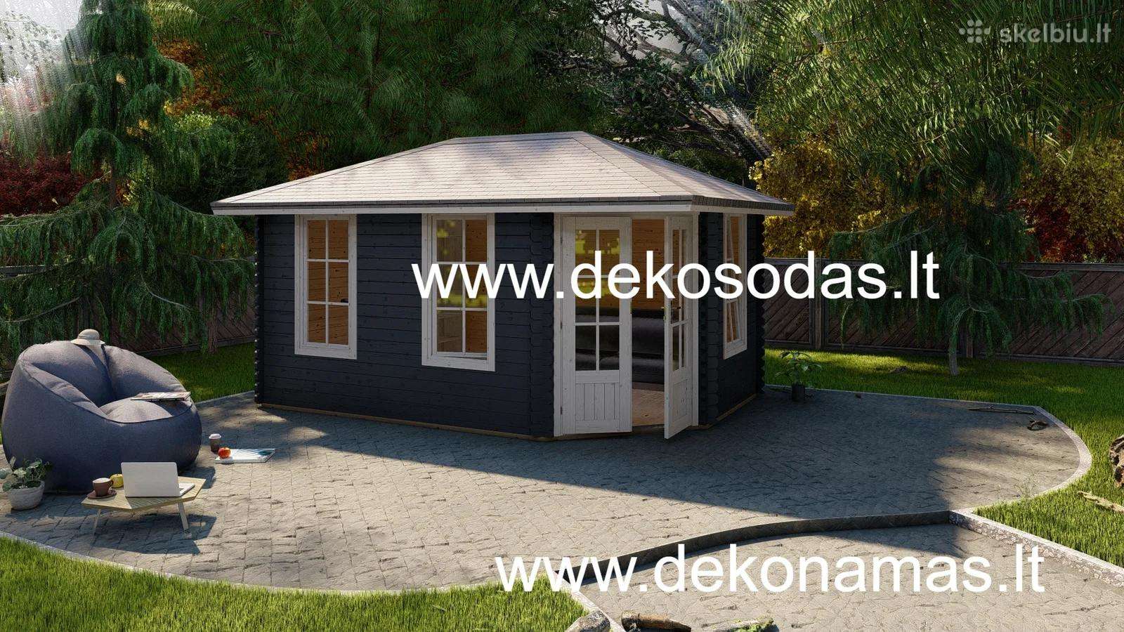 Kampinis medinis sodo namelis 40 mm, 450300 cm