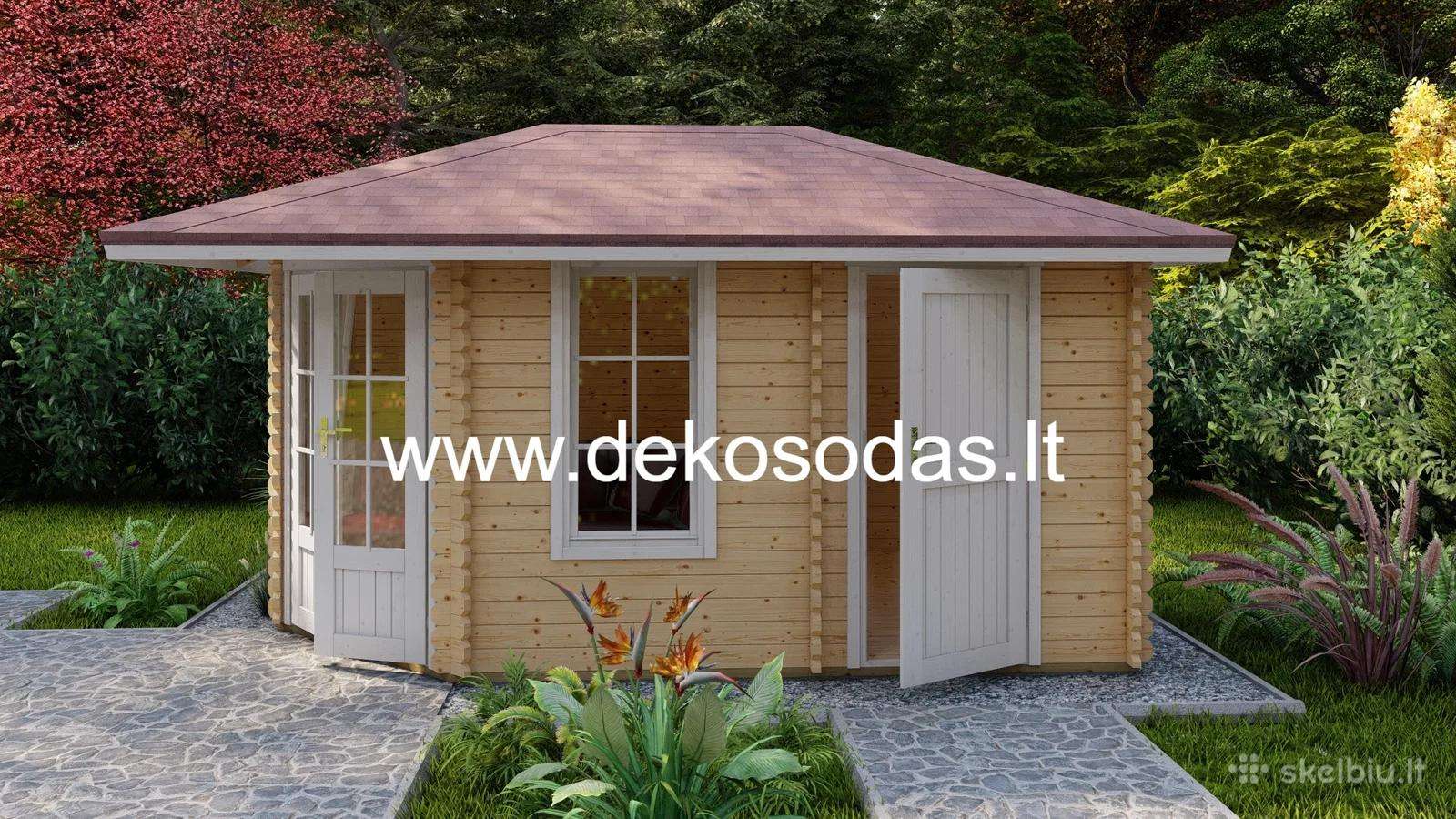 Kampinis medinis sodo namelis 40 mm, 450298 cm