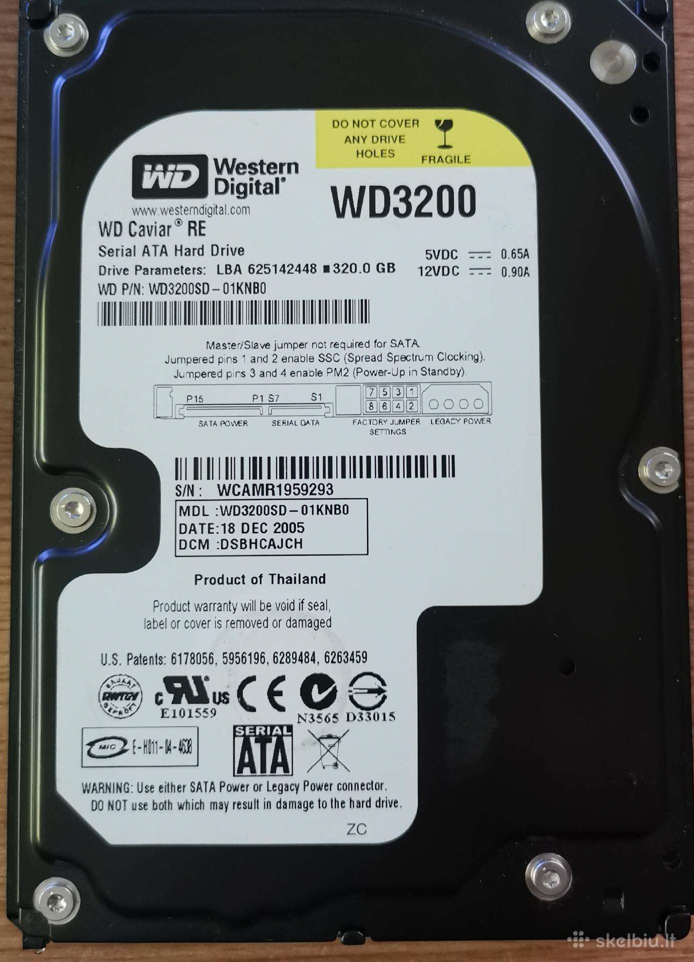 Kietas diskas Wd Caviar Raid Edition 320gb/7200rpm
