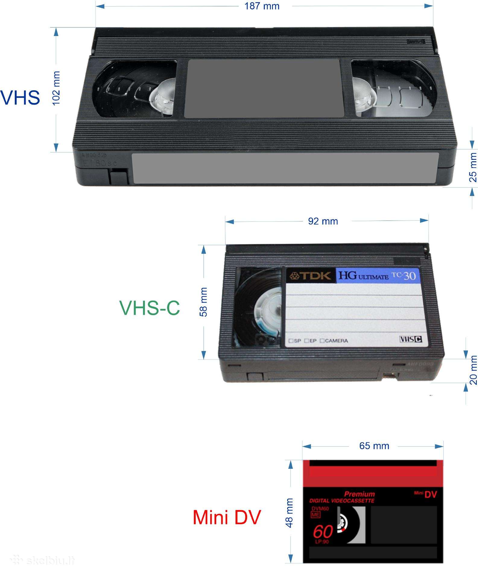 Vhs - mini Dv video kasetės perrašymas