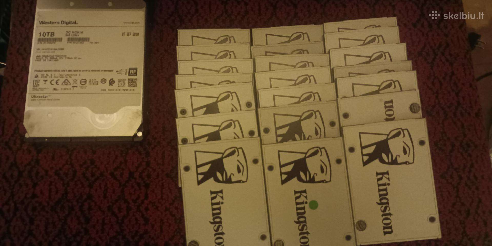 SSD 10vnt, HDD 10tb, 4tb