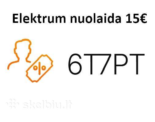Elektrum nuolaidos kodas: 6t7pt -15€ nuolaida