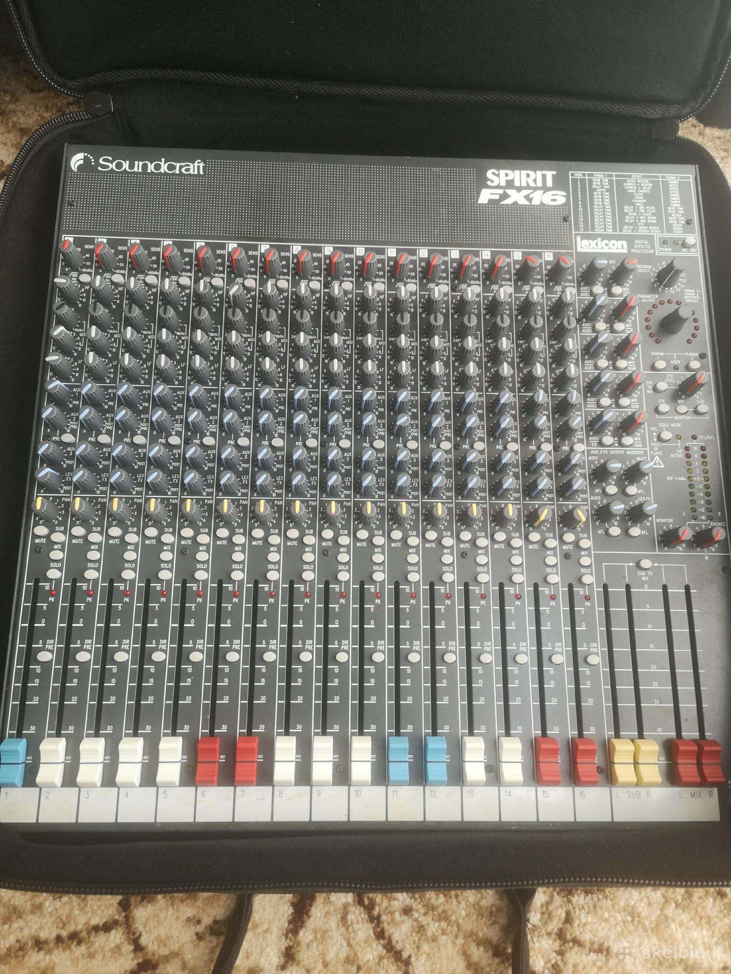 Pultas soundcraft spirit fx16. Pilnai veikiantis
