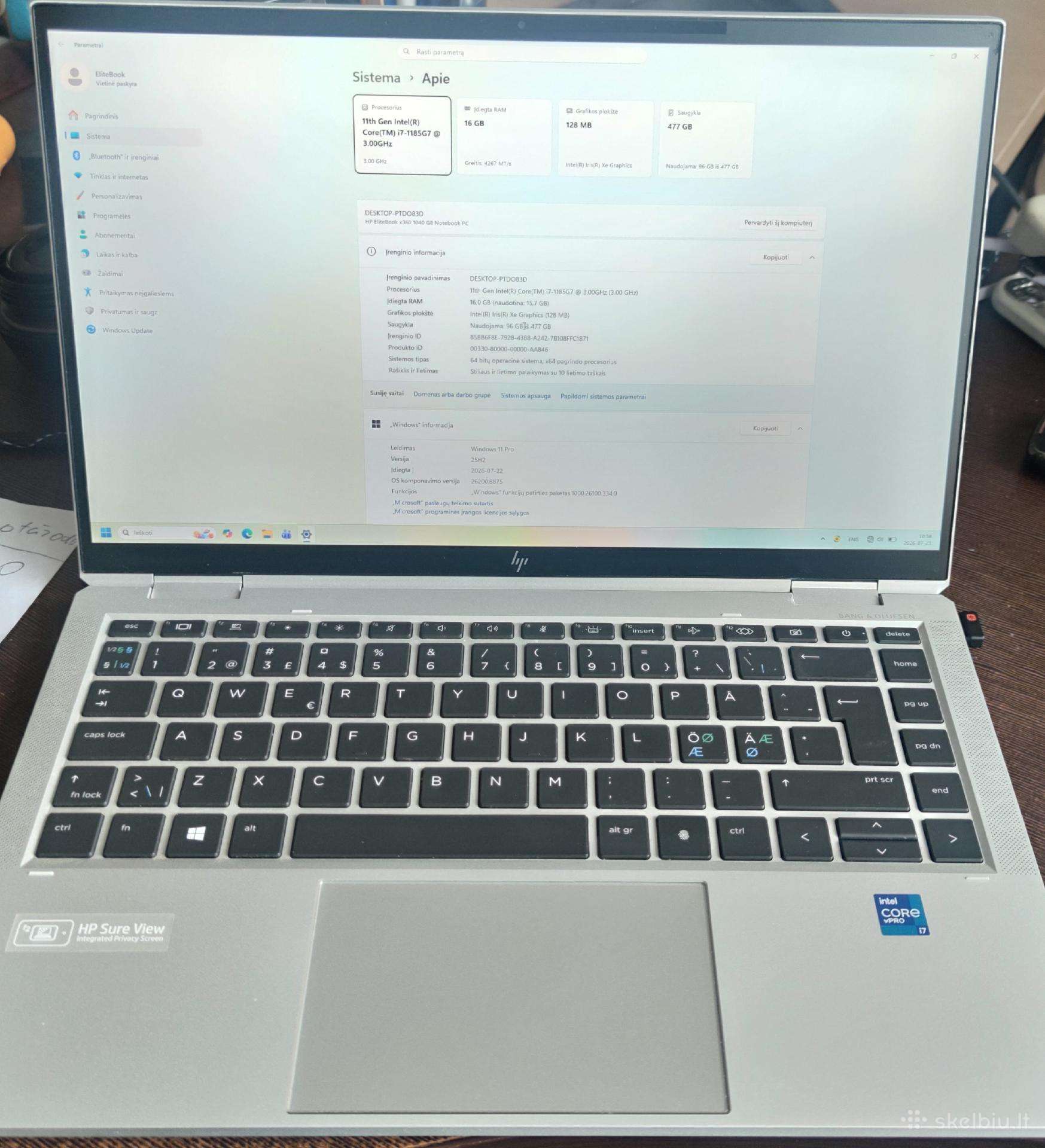 Verslo Hp Elitebook x360 1040 G8 Intel i7-1185g7