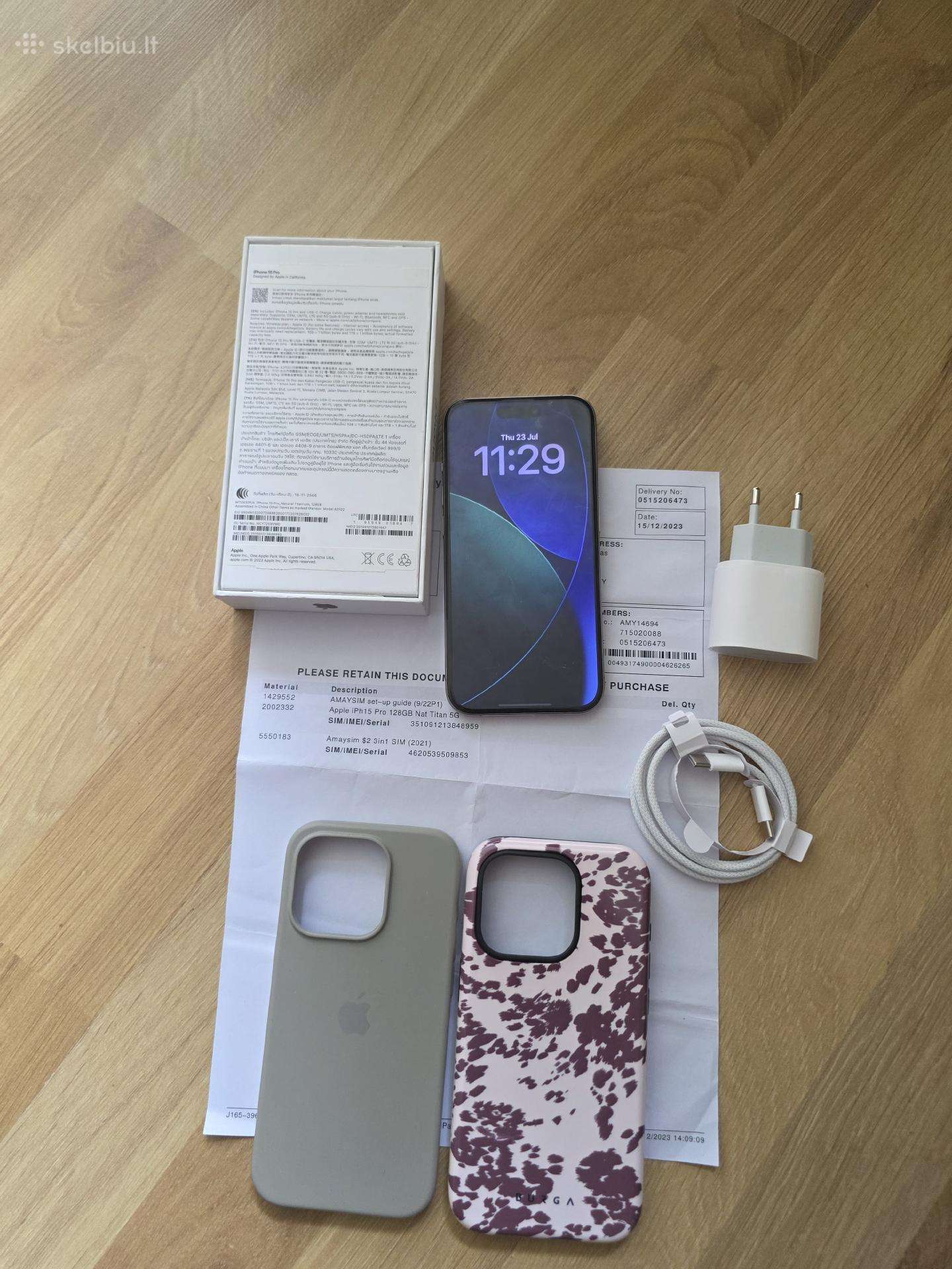 iPhone 15 pro 128,natural titanium