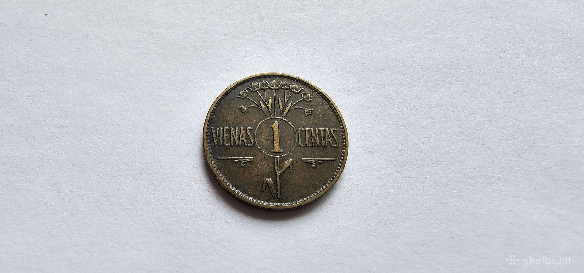 1925 1 centas kolekcines bukles