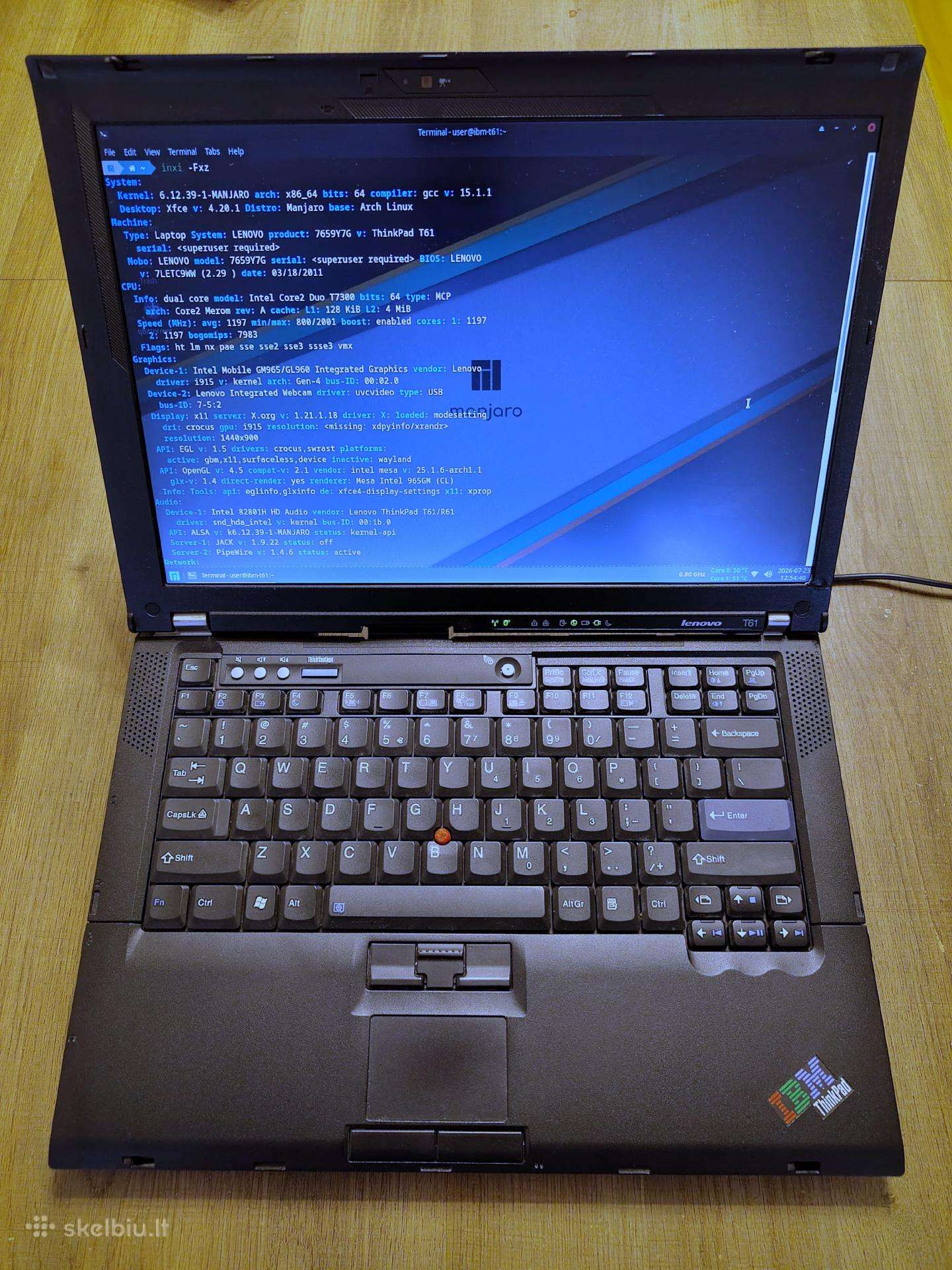 Ibm Thinkpad T61 (T7300, 4gb, 120g SSD, 1440x900)