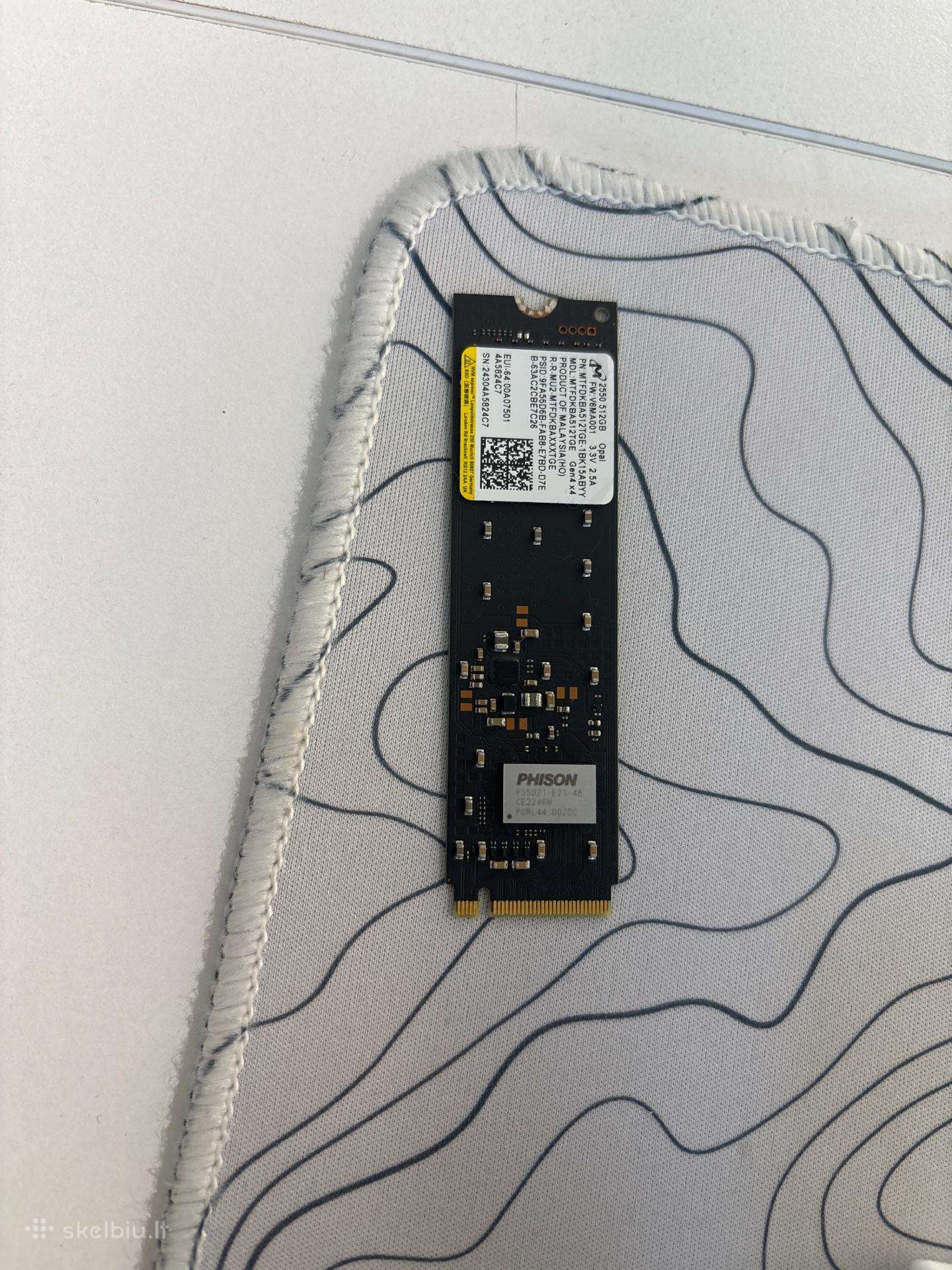 Labai greita SSD Micron 2550 512gb Nvme