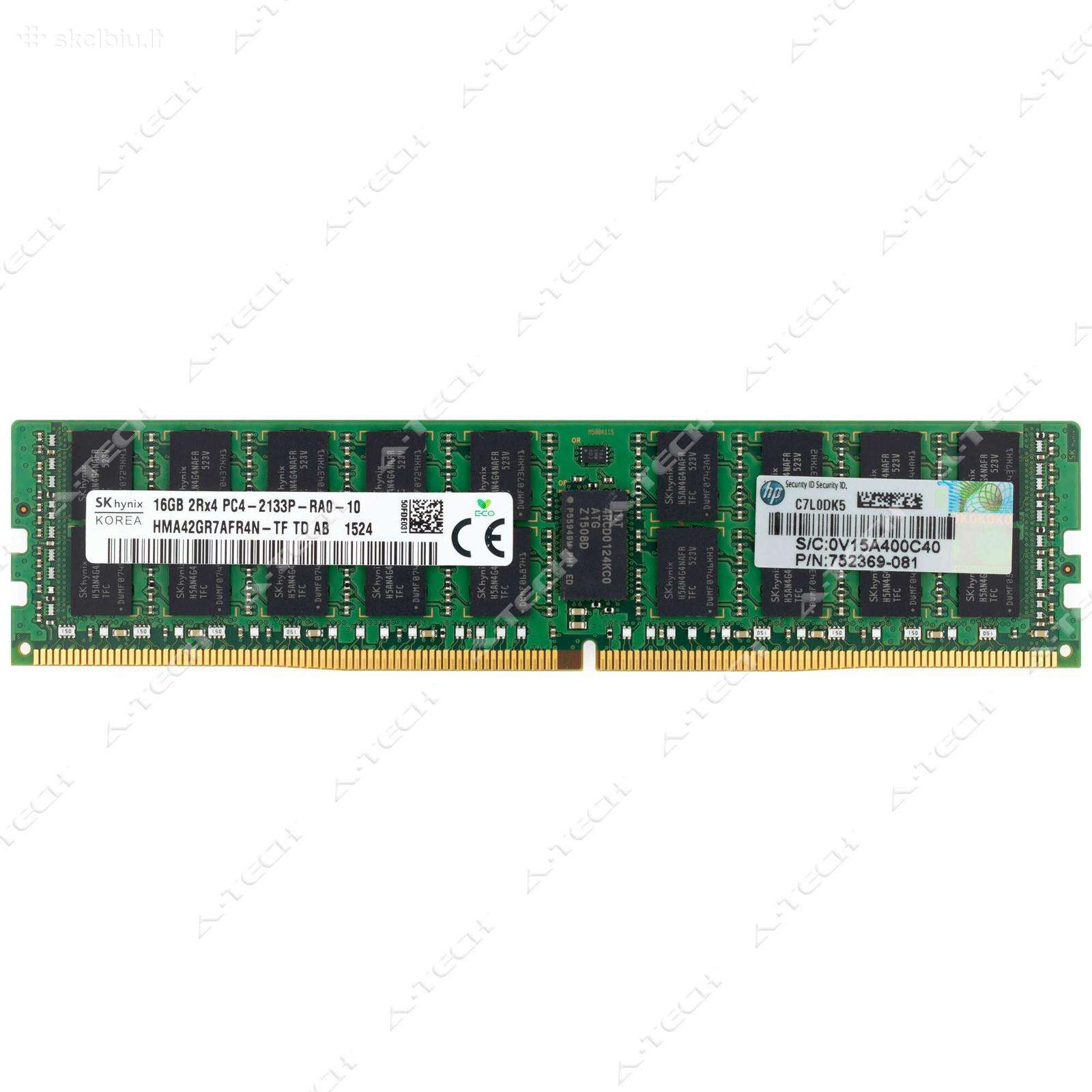 16gb Ddr4-2133 Ecc Rdimm 2rx4, 39 vnt.