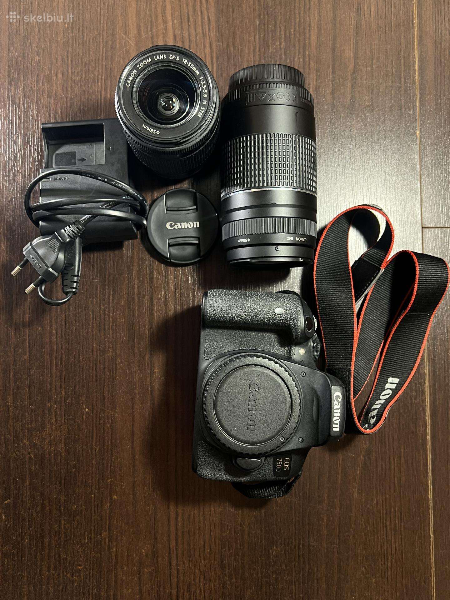 Canon EOS 750d fotoaparatas + 2 objektyvai
