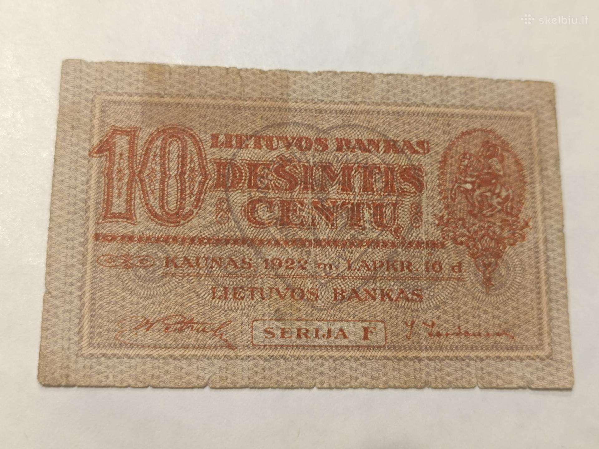1922m 10 centų