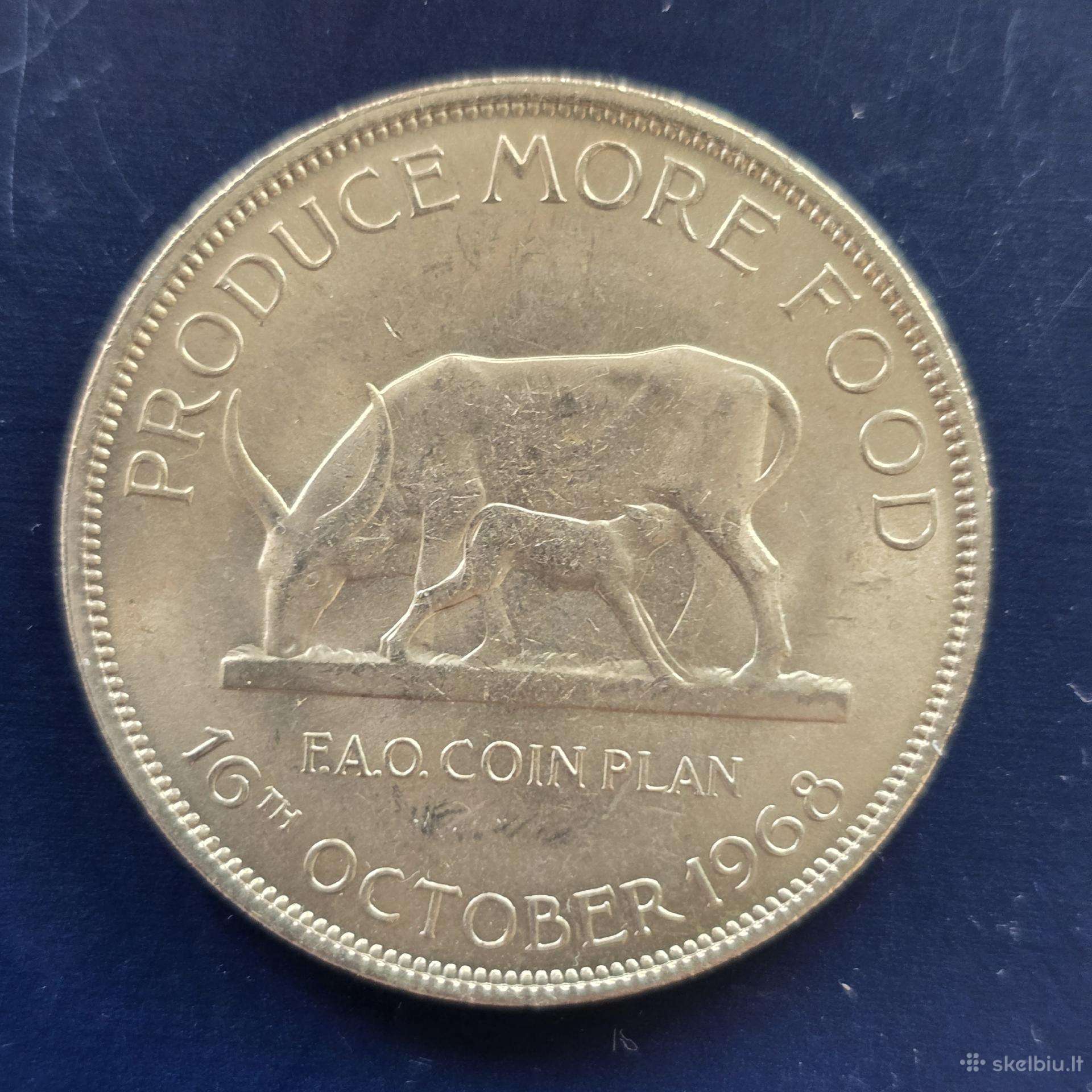 Uganda 1968 5 shillings Fao Cu-ni