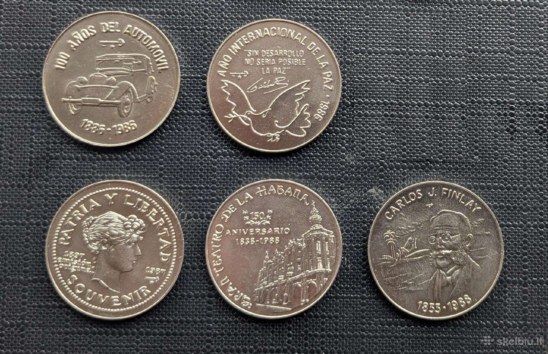 Kuba 1 peso (5 skirtingos monetos)