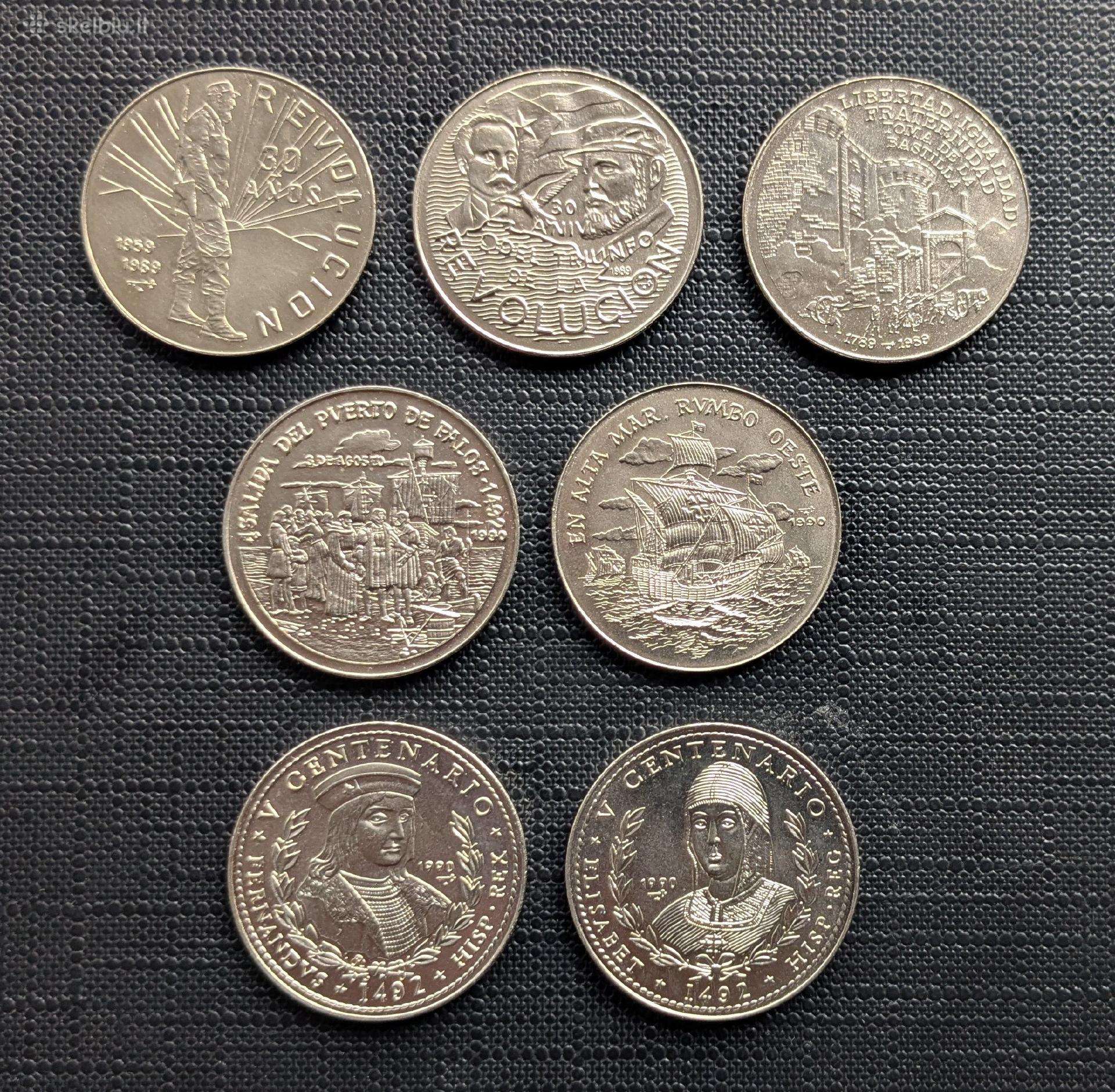 Kuba 1 peso (7 skirtingos monetos)