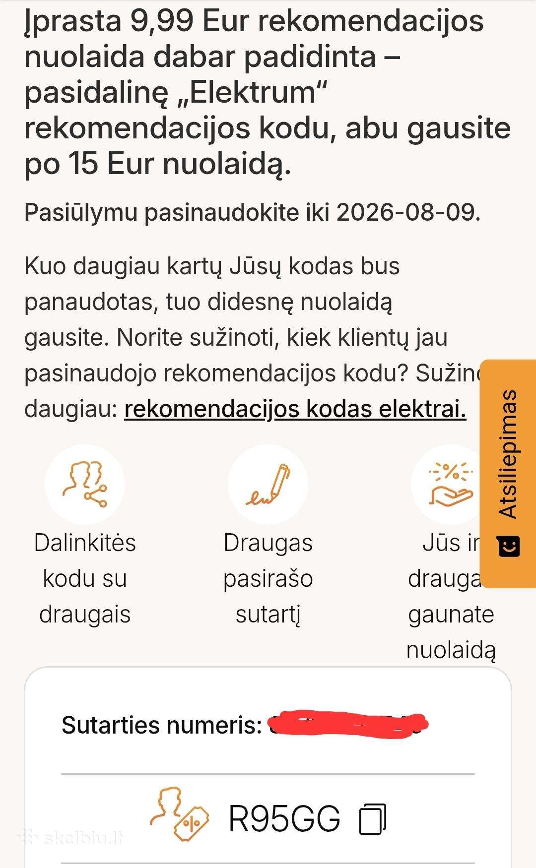 Elektrum Nuolaidos kodas -15 Eur