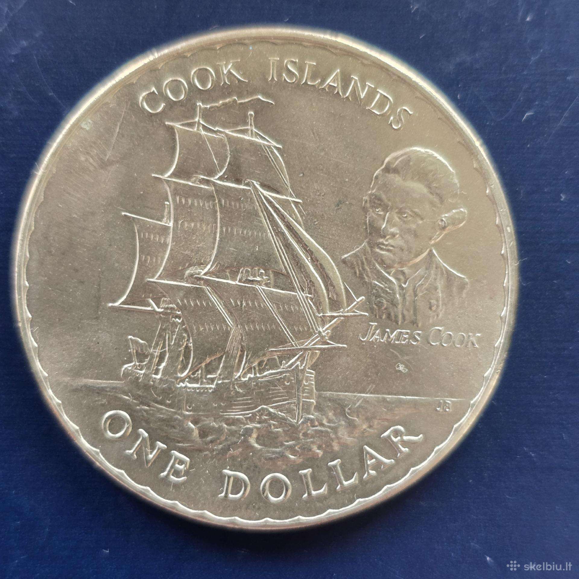 Naujoji Zelandija 1970 1 dollar Kuko s. atradimas