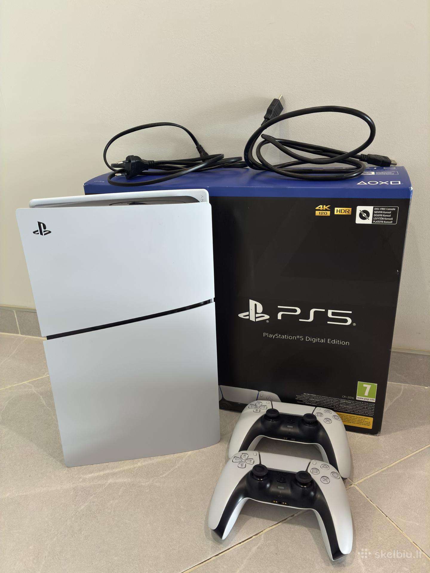 Playstation 5 Slim Digital Edition + 2 valdikliai