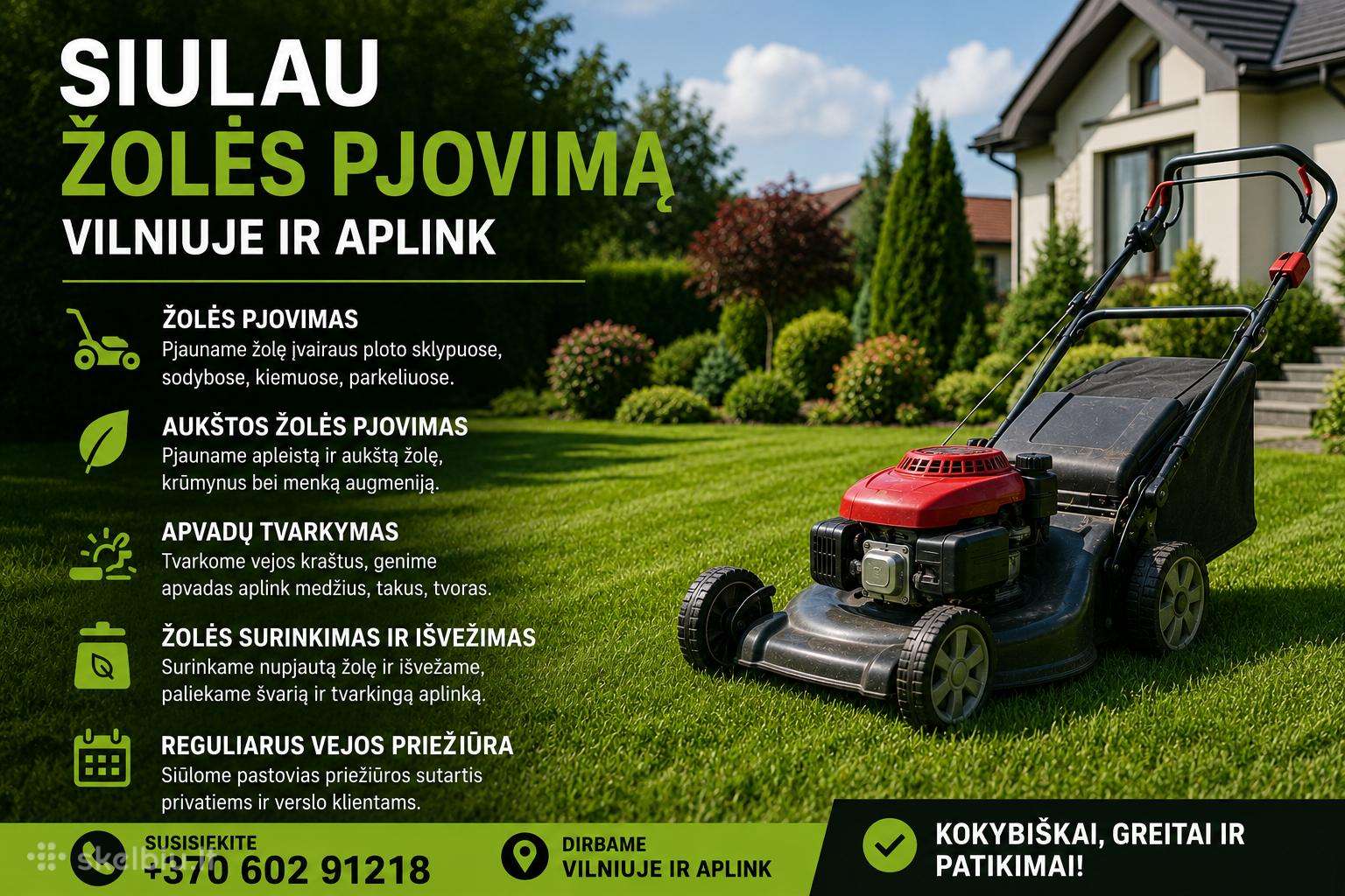 Žolės pjovimo paslaugos
